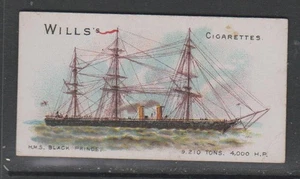 CIGARETTE CARDS Wills 1896 Ships (Wills on front) - #43 HMS Black Prince - Picture 1 of 2