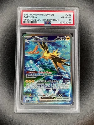 2023 Pokémon Mew En Zapdos Ex Special Illustration Rare #202 PSA 10 - Image 1 of 2