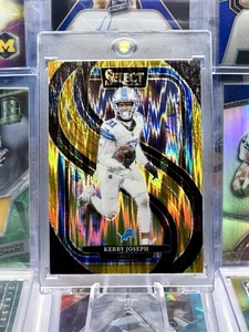 2024 Select Gold Flash Shock Prizm Numbered /10 Holo Kerby Joseph Detroit Lions - Picture 1 of 2