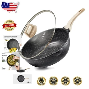 Vielseitige 5,5 Quart Antihaft Bratpfanne mit Glasdeckel - Perfekt für Familienkochen - Bild 1 von 9