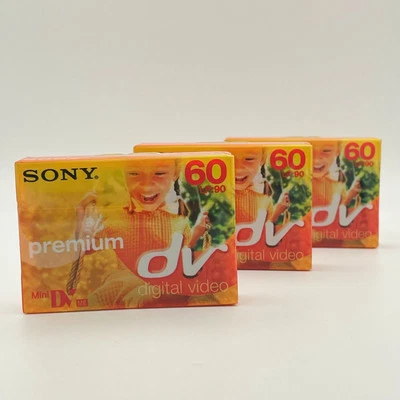 3x SONY Mini DV Premium- SP:60min/LP:90 Video Kassetten - NEU/OVP -eingeschweißt