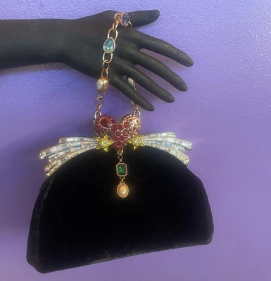 Bolso de Mano Ming Ray Tatuaje Joyas Corazón Terciopelo Italia Estrella Fugaz Glamoroso Foto 1 de 4