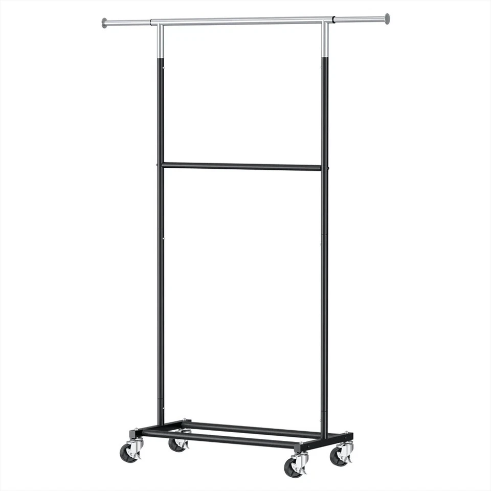 Artiss Clothes Rack Double Rod Airer Rail Coat Stand Adjustable Hanger - image 1 of 1