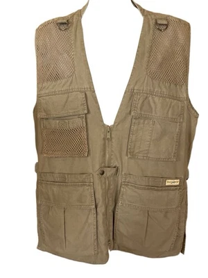 Travelsmith Men's M Vented Vest Full Zip Khaki Photography, Hunting, Safari EUC! - Image 1 of 4