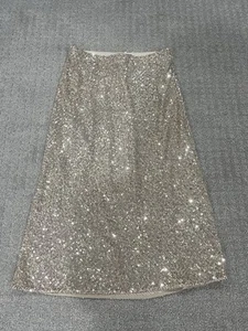 Falda Banana Republic Midi Lentejuelas Doradas Nueva Mujer Talla XS - Imagen 1 de 6