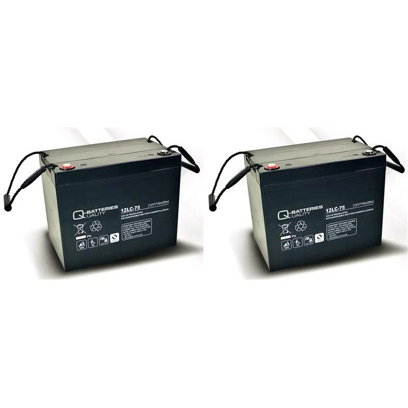 Q-BATTERIES Ersatzakku für Invacare G40 2 Stk.Quality Batteries 12LC-75 / 12V - 77Ah