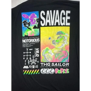 T-shirt nera uomo Savage Popeye taglia large - Foto 1 di 5