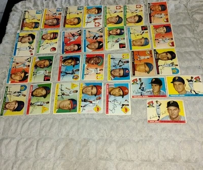Lote de 29 tarjetas de béisbol 1955 Topps Hal Newhouser #24 Hof Dusty Rhodes #1 bajo grado Foto 1 de 4