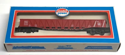 Vintage NEW Model Power HO Scale Wood Gondola 9094 C.N.J. - Image 1 of 4