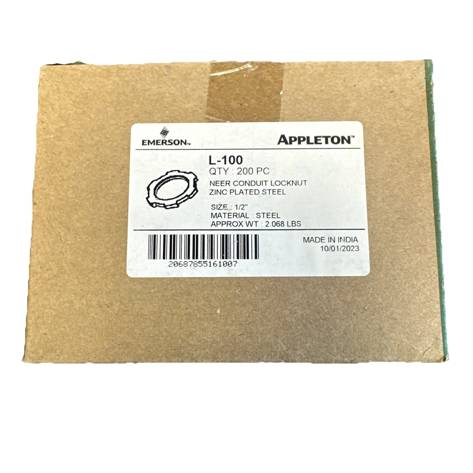 Tuerca de seguridad de conducto, 1/2" de diámetro, acero/zinc - Appleton Emerson Foto 1 de 1