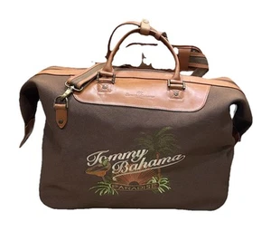 Tommy Bahama Duffel Bag Weekender Paradise Brown Detachable Shoulder Strap 20x9 - Picture 1 of 15