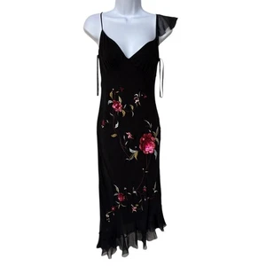 Betsey Johnson Vintage Slip Dress with Embroidery and 3D Sequins - 90's - size 6 - Picture 1 of 24