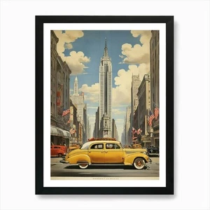 Póster de viaje vintage arte de Nueva York enmarcado arte de pared póster lienzo impresión imagen - Imagen 1 de 4