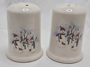 Royal Seasons Snowman Salt And Pepper Shakers Stoneware - Picture 1 of 10