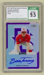 Brice Turang 2017 Leaf Metal Perfect Game All American Autograph Purple 7/25 - Picture 1 of 2