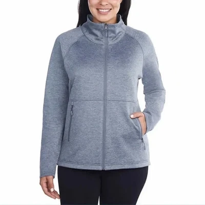 Jaqueta feminina Kirkland Signature zíper completo urze cinza lã pescoço simulado tamanho P nova com etiquetas - Imagem 1 de 4