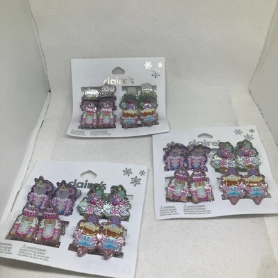 Лот из 3 новых упакованных веселых разноцветных когтей для маленьких волос девочек Claire's - Изображение 1 из 4