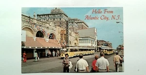 Cartolina d'epoca Atlantic City lungomare resort hotel fotocromatica - Foto 1 di 2