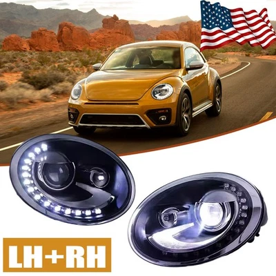 Conjunto de faros proyectores LED haz alto-bajo para VW Volkswagen Beetle 2013-2019 Foto 1 de 4
