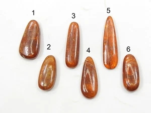 Orange Kyanite Smooth Fancy Shape Cabochon Handmade Gemstones For Pendant Jewelr - Picture 1 of 19