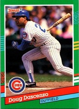 Douglas (Doug) Craig Dascenzo Chicago Cubs 749 Donruss 1990 Baseball Card