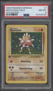 Hitmonchan Pokemon Base Set Holo 1st Edition German #7 PSA 8 - Picture 1 of 2