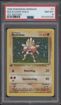 Hitmonchan Pokemon Base Set Holo 1st Edition German #7 PSA 8 - Image 1 of 2
