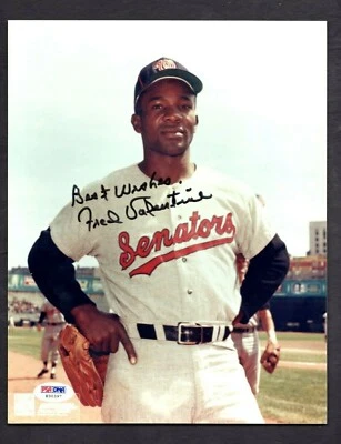 Fred Valentine Signed 8 x 10 Photo PSA/DNA Washington Senators SHIPPING IS FREE - Image 1 of 2