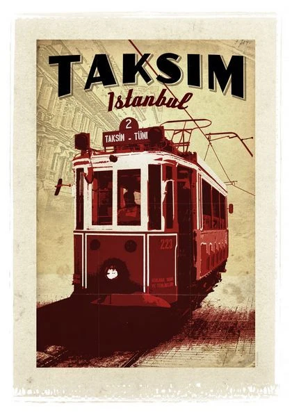 Póster turístico vintage de la plaza Taksim de Estambul impresión A3/A2/A1 Foto 1 de 1