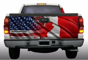 American Canadian flag truck tailgate vinyl graphic decal wraps - Picture 1 of 2