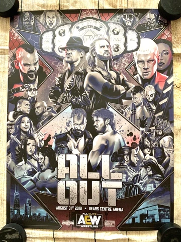 AEW ALL OUT 2019 PPV 18x24 Poster Jericho MOX Hangman Darby Allin MJF Cody Cover