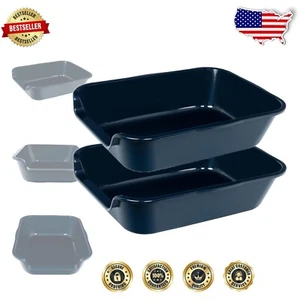 2 Pack Extra Large Low Entry Cat Litter Box - Perfect for Senior Cats & Kittens - Picture 1 of 10