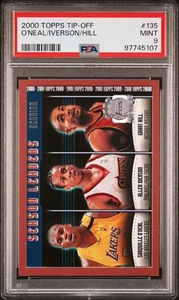 2000 Topps Tip-Off #135 Shaquille O'Neal, Allen Iverson, Grant Hill PSA 9 Pop 1 - Picture 1 of 3