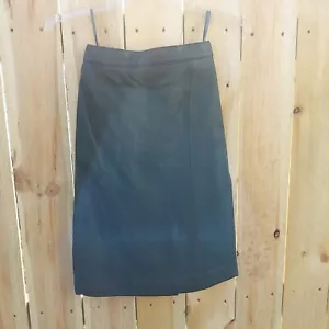 LAURA WINSTON GREEN LEATHER MIDI SKIRT SIZE 5/6 - Picture 1 of 7