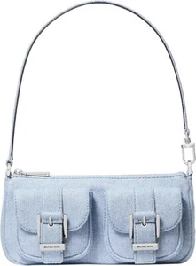 Bolso de Hombro MICHAEL KORS ZOE Cuero Guijarro Pequeño Azul Haze. - Imagen 1 de 3