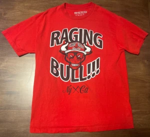 NY2CA Raging Bull Chicago Bulls Shirt Red Short Sleeve T Shirt Size Large - Picture 1 of 5