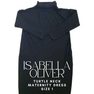 Isabella Oliver Women Black Turtle Neck Maternity Dress Size 1 - Picture 1 of 8