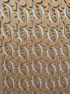Rejilla de madera 6 mm de espesor mdf panel decorativo para cubiertas de radiadores, patrón ZDR - Imagen 1 de 5