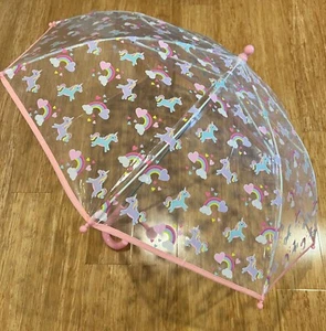 NEW Unicorns Rainbows Umbrella Children's Cute Adorable Kids' Rain Brolly Gift! - Picture 1 of 2