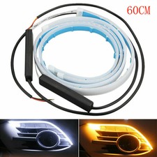2x 60cm Weiß & Amber LED Streifen Strip DRL Tagfahrlicht Blinker Lampe Leuchte