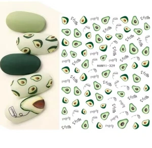 Avocado Nail Art Stickers Transfers Self Adhesive Decals Decor Fruit Design I329 - Picture 1 of 1