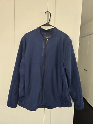 Chaqueta Under Armour Para Hombres XL Calce Suelto Cremallera Completa Equipo Frío Azul Marino Logo Manga  Foto 1 de 4