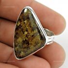 Natural Bronzite Gemstone 925 Silver Cocktail Tribal Ring Size 8 For Girls C40