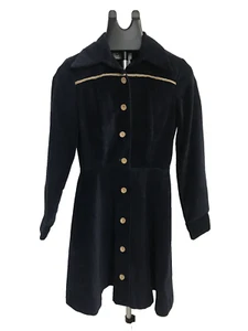 Corduroy Dress Women's S/M Navy Blue A Line Oops California Vintage 70's - Picture 1 of 12