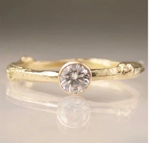 Janish Jewels Moissanite Engagement Twig Ring, 14k Gold, Size 5.75, $460 Retail - Picture 1 of 6