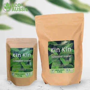 KIN KIN NATURALS Eco Dishwasher Dishwashing Powder 1.1kg / 2.5Kg Bulk Pack - Picture 1 of 4