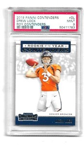 2019 Panini Contenders ROY Contenders-#DL=Drew Lock-Broncos-PSA MINT 9