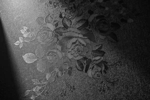 Black Flower Wallpaper Stick and Peel 17.7inch x 118.1inch Embossed Floral Stick - Picture 1 of 7