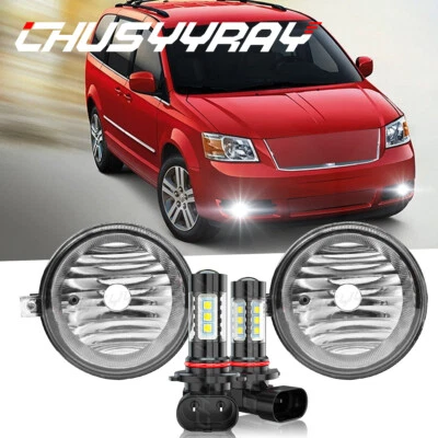 For Chrysler Town & Country 05-2008 Clear Lens Pair Bumper Fog Lights Lamps - Image 1 of 4