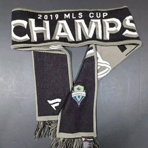 Fanatics Seattle Sounders FC 2019 MLS Cup Champions Scarf Soccer Black/Gray - Picture 1 of 2